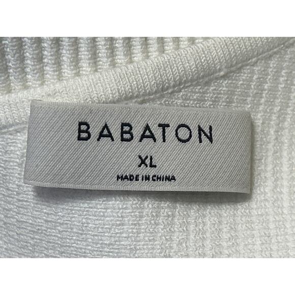 Aritzia Babaton Women's White One Shoulder Sleeveless Rib Knit Crop Top Size XL - Picture 4 of 5